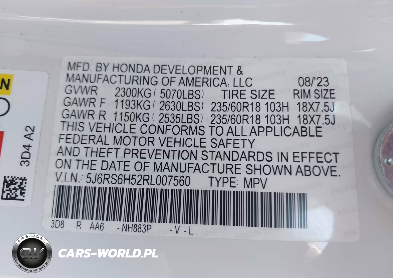 2024 Honda Cr-V Hybrid Sport VIN:5J6RS6H52RL007560 - 9
