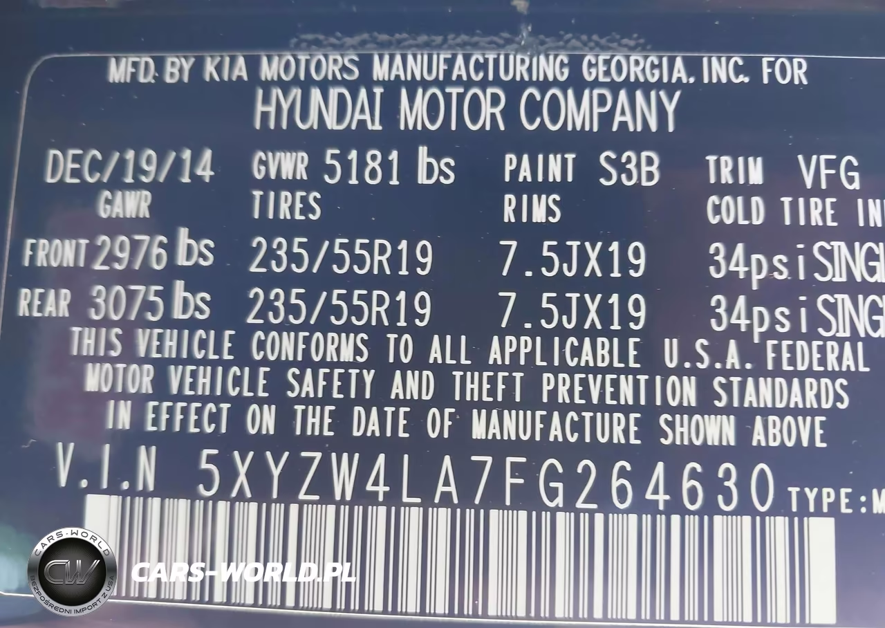 2015 Hyundai Santa Fe Sport 2.0L Turbo VIN:5XYZW4LA7FG264630 - 9