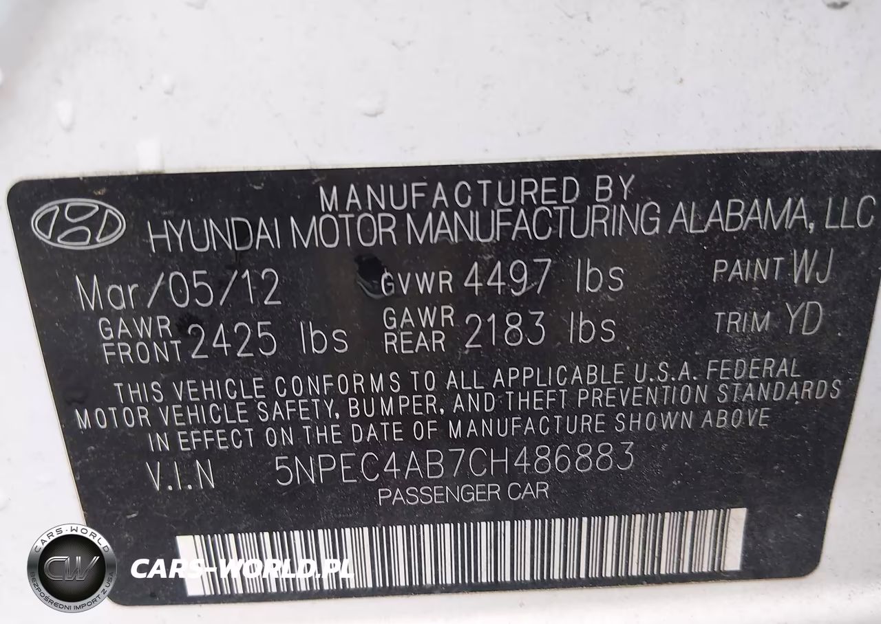 2012 Hyundai Sonata Limited 2.0T VIN:5NPEC4AB7CH486883 - 9