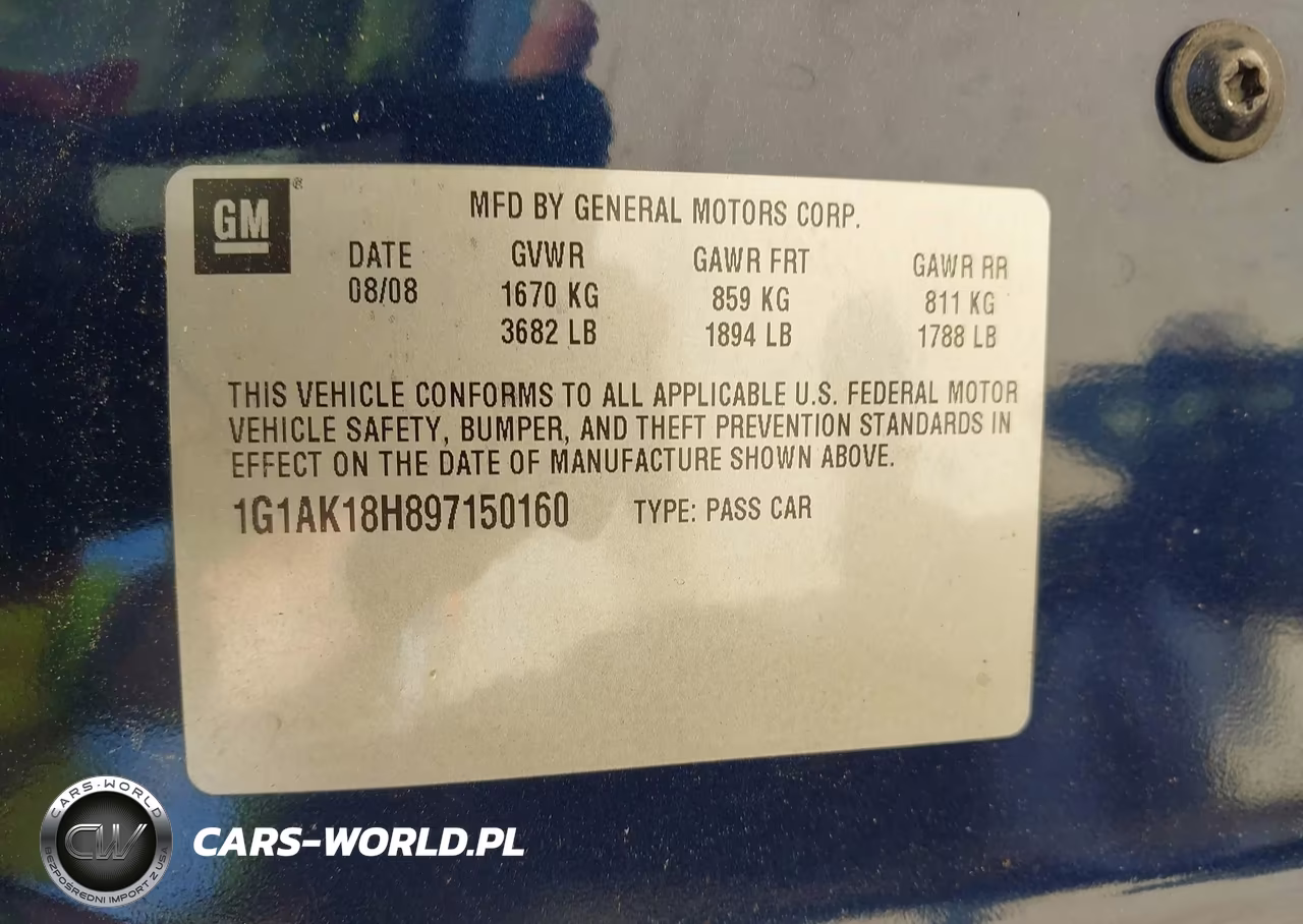 2009 Chevrolet Cobalt Ls VIN:1G1AK18H897150160 - 9