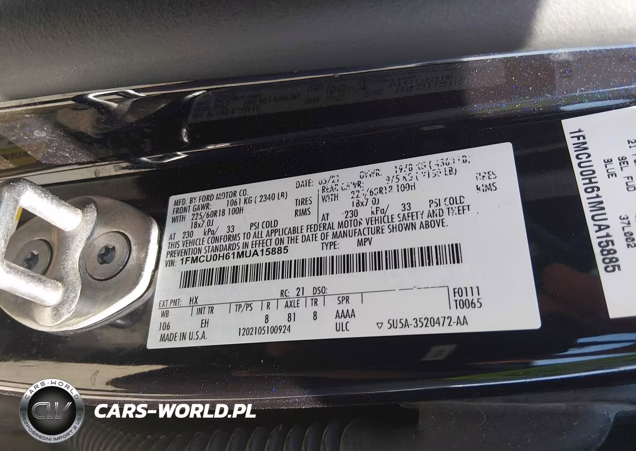 2021 Ford Escape Sel VIN:1FMCU0H61MUA15885 - 9