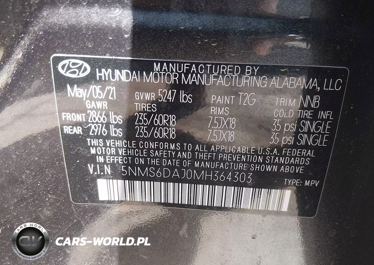 2021 Hyundai Santa Fe Sel VIN:5NMS6DAJ0MH364303 - 9