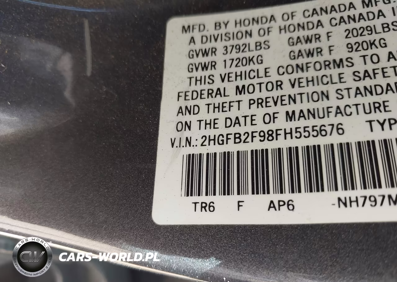 2015 Honda Civic Ex-L VIN:2HGFB2F98FH555676 - 9