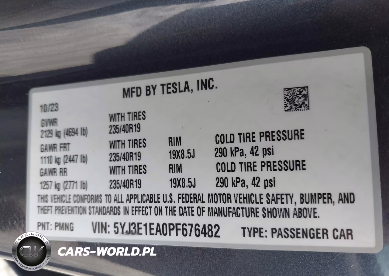 2023 Tesla Model 3 Rear-Wheel Drive VIN:5YJ3E1EA0PF676482 - 9