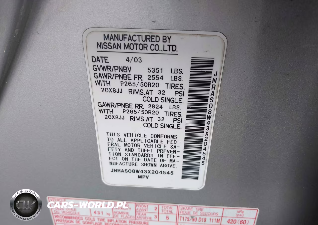 2003 Infiniti Fx35 VIN:JNRAS08W43X204545 - 9