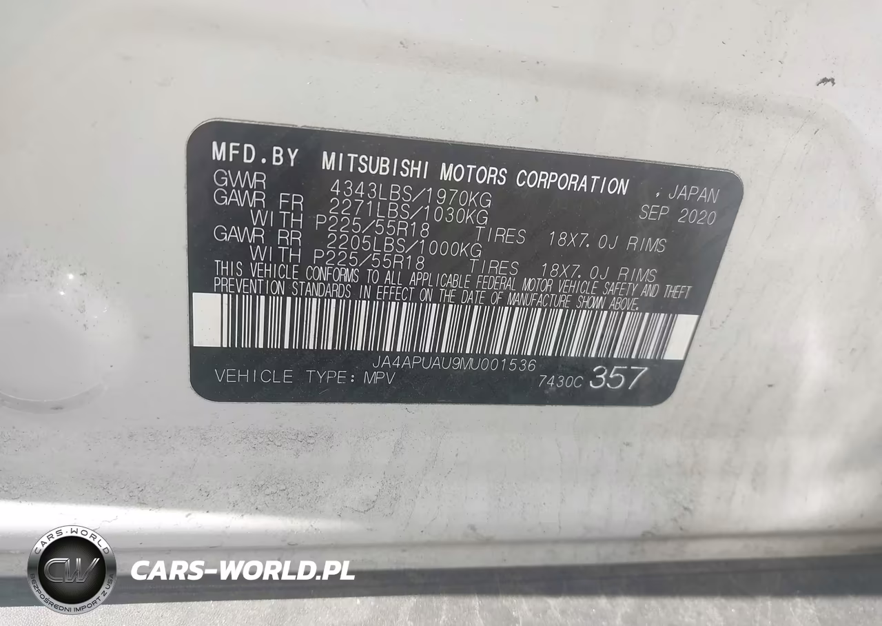 2021 Mitsubishi Outlander Sport 2.0 Es 2Wd VIN:JA4APUAU9MU001536 - 9
