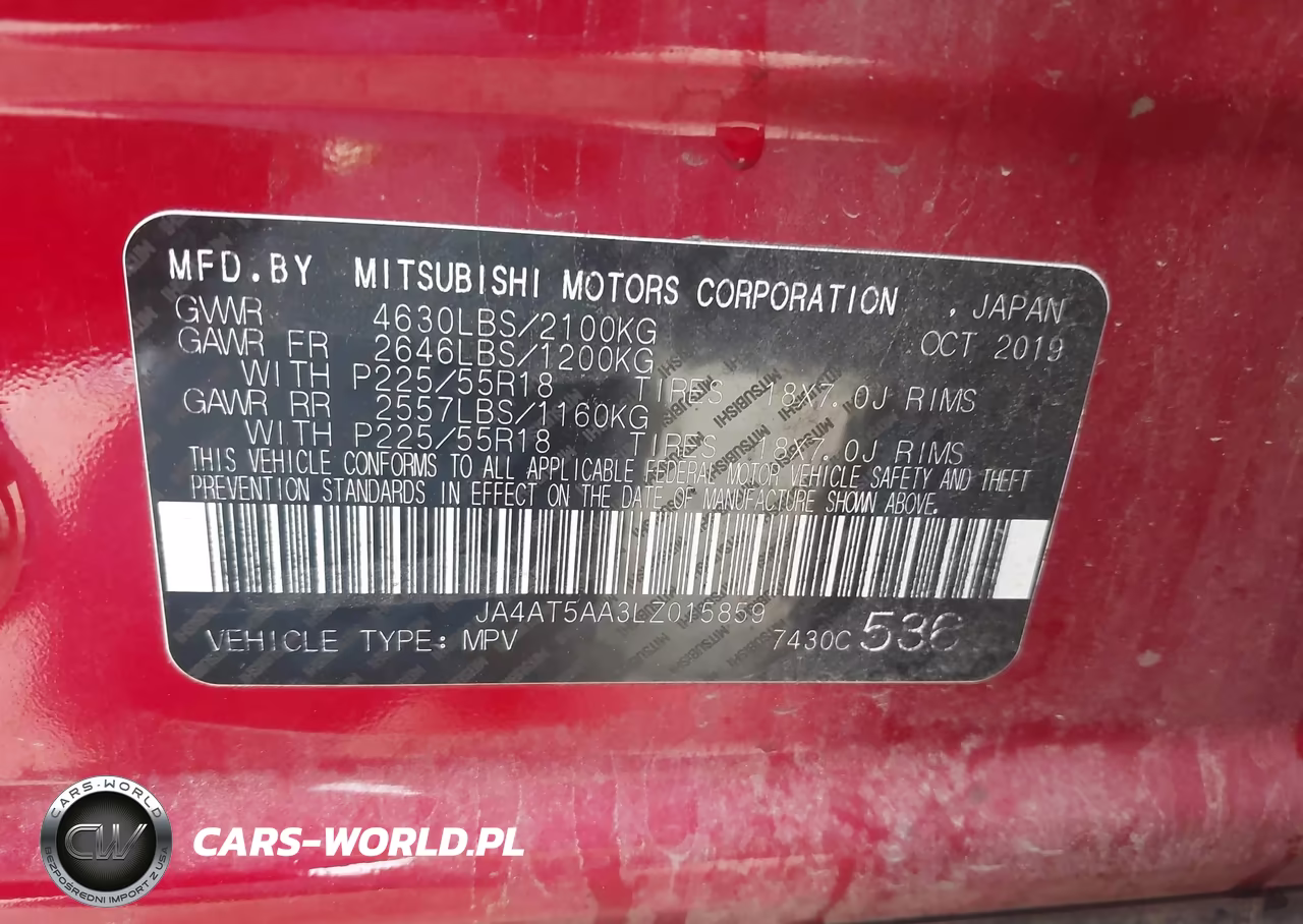 2020 Mitsubishi Eclipse Cross Se 1.5T Awc-Sel 1.5T Awc VIN:JA4AT5AA3LZ015859 - 9