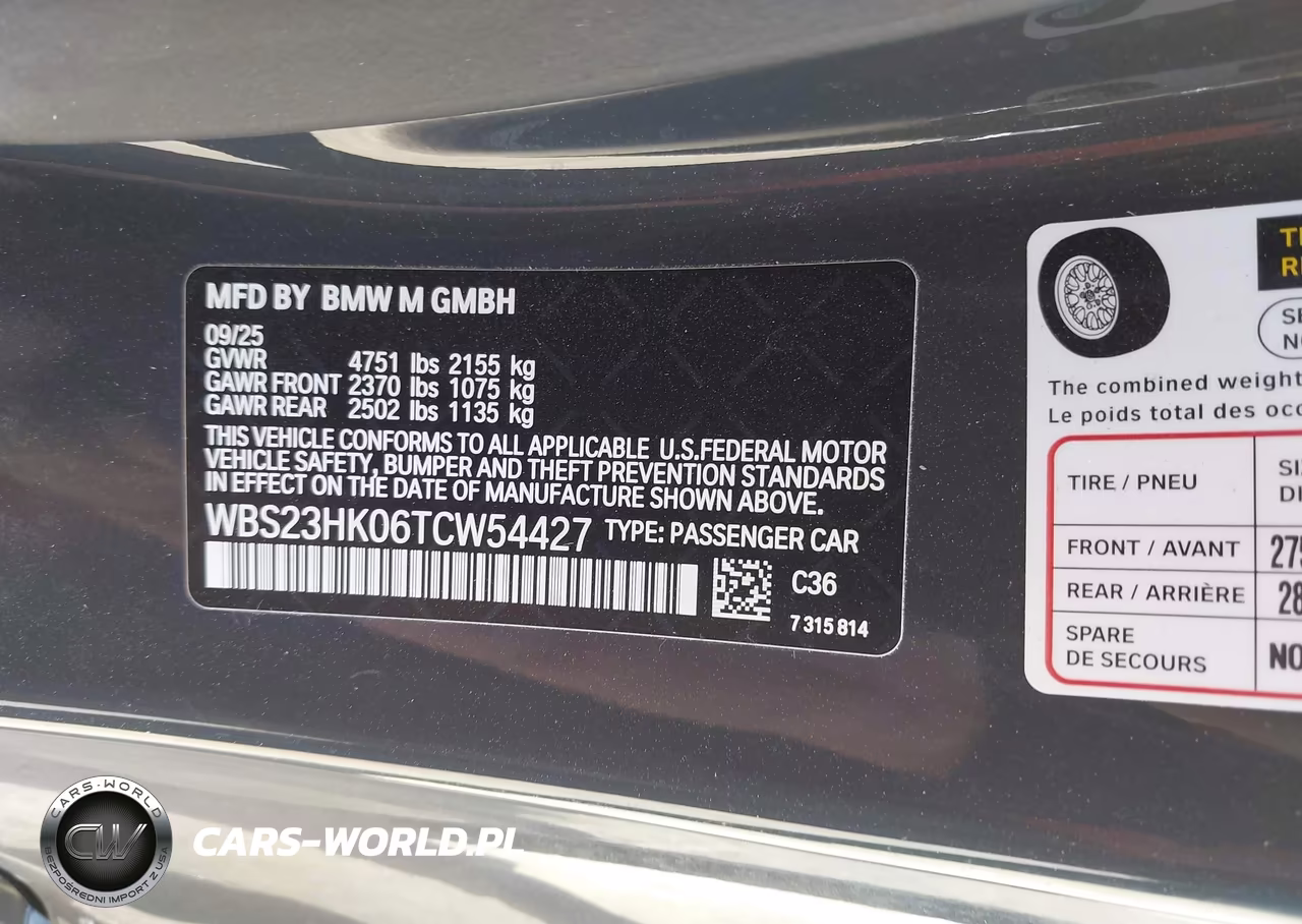 2026 BMW M4 Competition VIN:WBS23HK06TCW54427 - 9