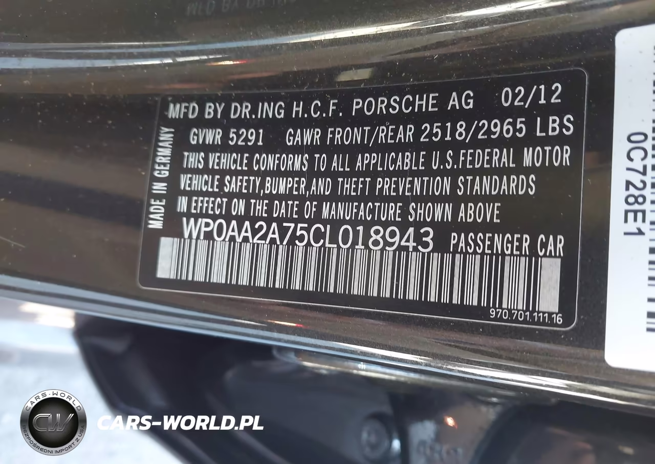 2012 Porsche Panamera 4 VIN:WP0AA2A75CL018943 - 9