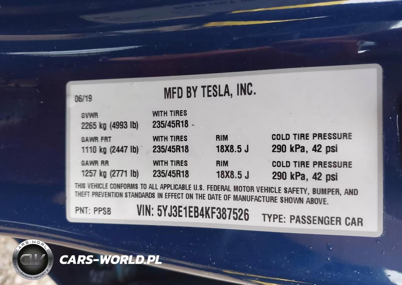 2019 Tesla Model 3 Long Range-Performance VIN:5YJ3E1EB4KF387526 - 9