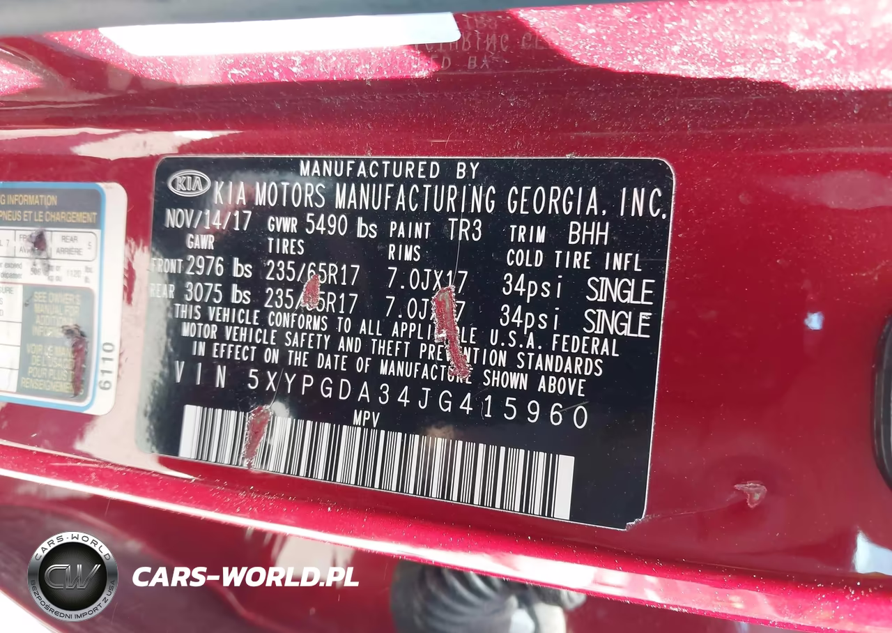 2018 Kia Sorento 2.4L Lx VIN:5XYPGDA34JG415960 - 9