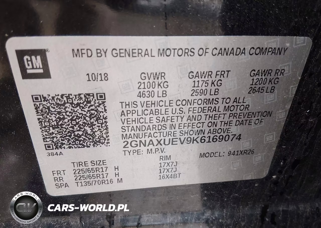 2019 Chevrolet Equinox Lt VIN:2GNAXUEV9K6169074 - 9