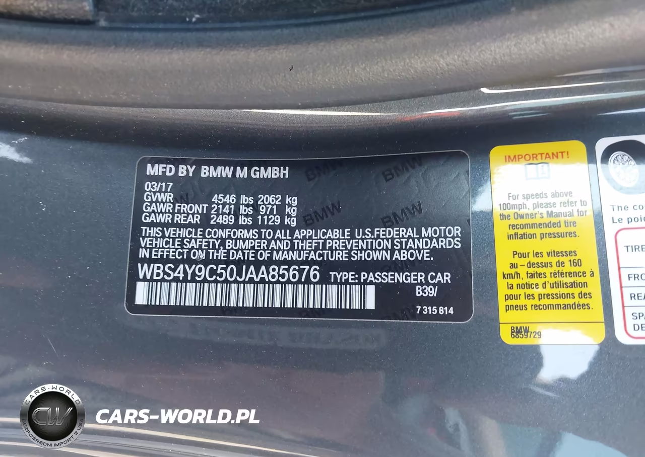 2018 BMW M4 VIN:WBS4Y9C50JAA85676 - 9