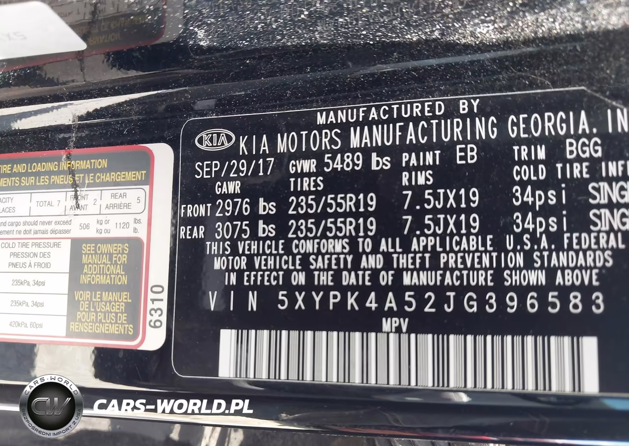 2018 Kia Sorento 3.3L Sx VIN:5XYPK4A52JG396583 - 9