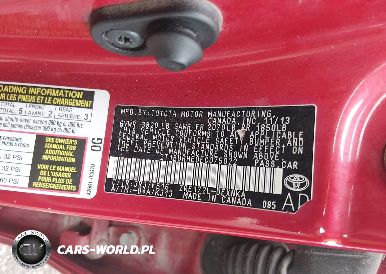 2014 Toyota Corolla Le VIN:2T1BURHE0EC075022 - 9