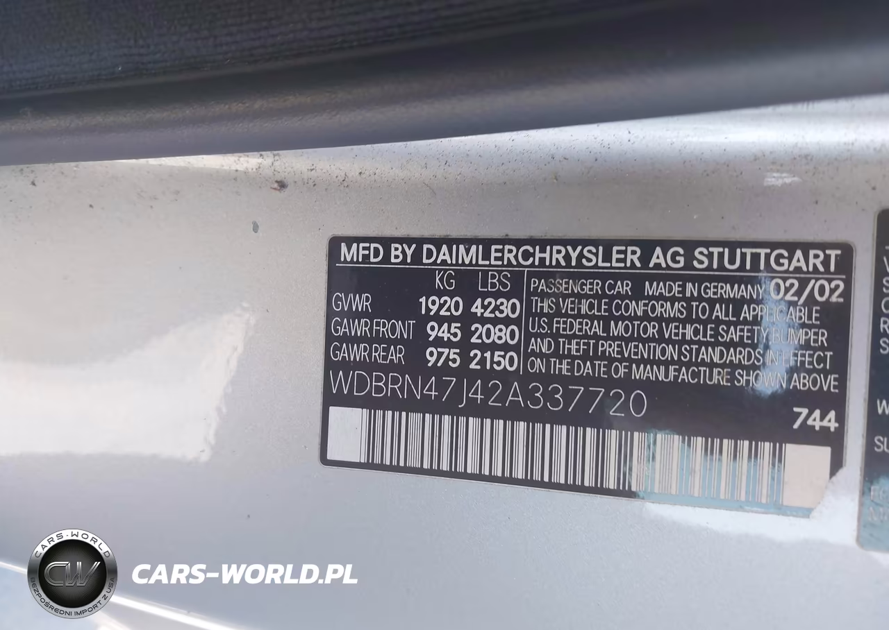 2002 Mercedes-Benz C 230 VIN:WDBRN47J42A337720 - 9