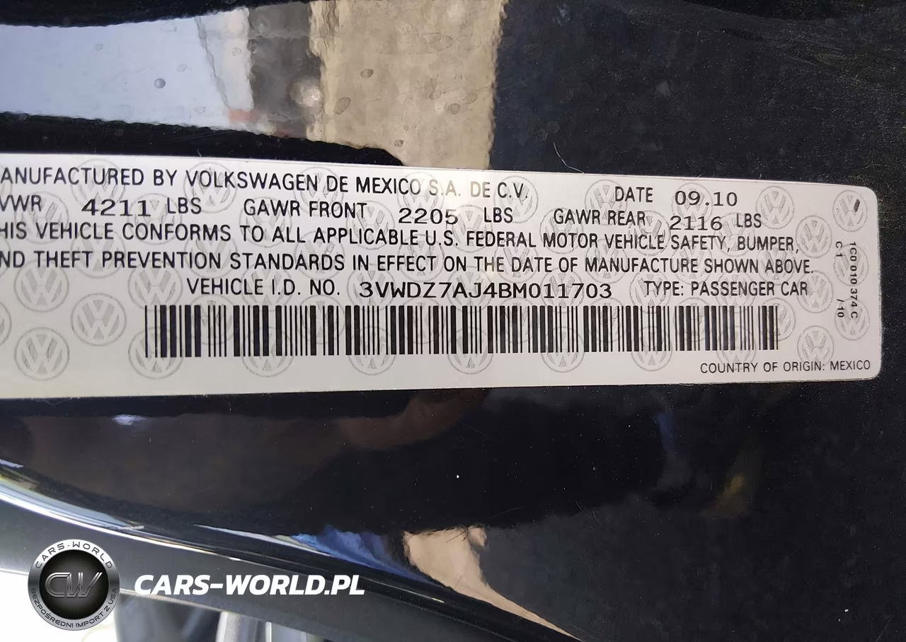 2011 Volkswagen Jetta 2.5L Se VIN:3VWDZ7AJ4BM011703 - 9