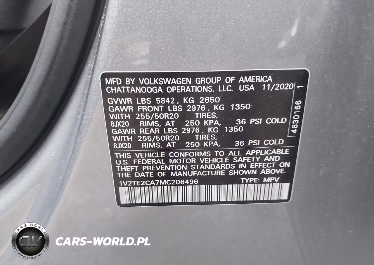 2021 Volkswagen Atlas Cross Sport 3.6L V6 Sel Premium VIN:1V2TE2CA7MC206496 - 9