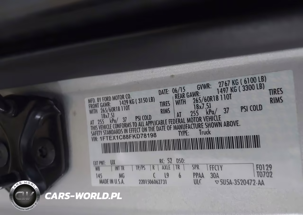 2015 Ford F-150 Xlt VIN:1FTEX1C88FKD78198 - 9