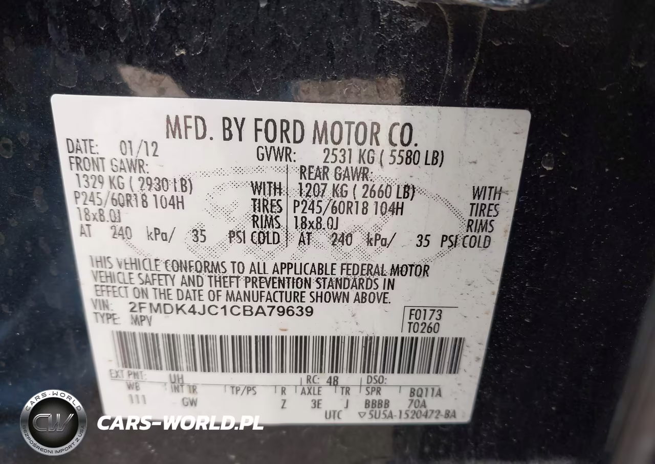 2012 Ford Edge Sel VIN:2FMDK4JC1CBA79639 - 9