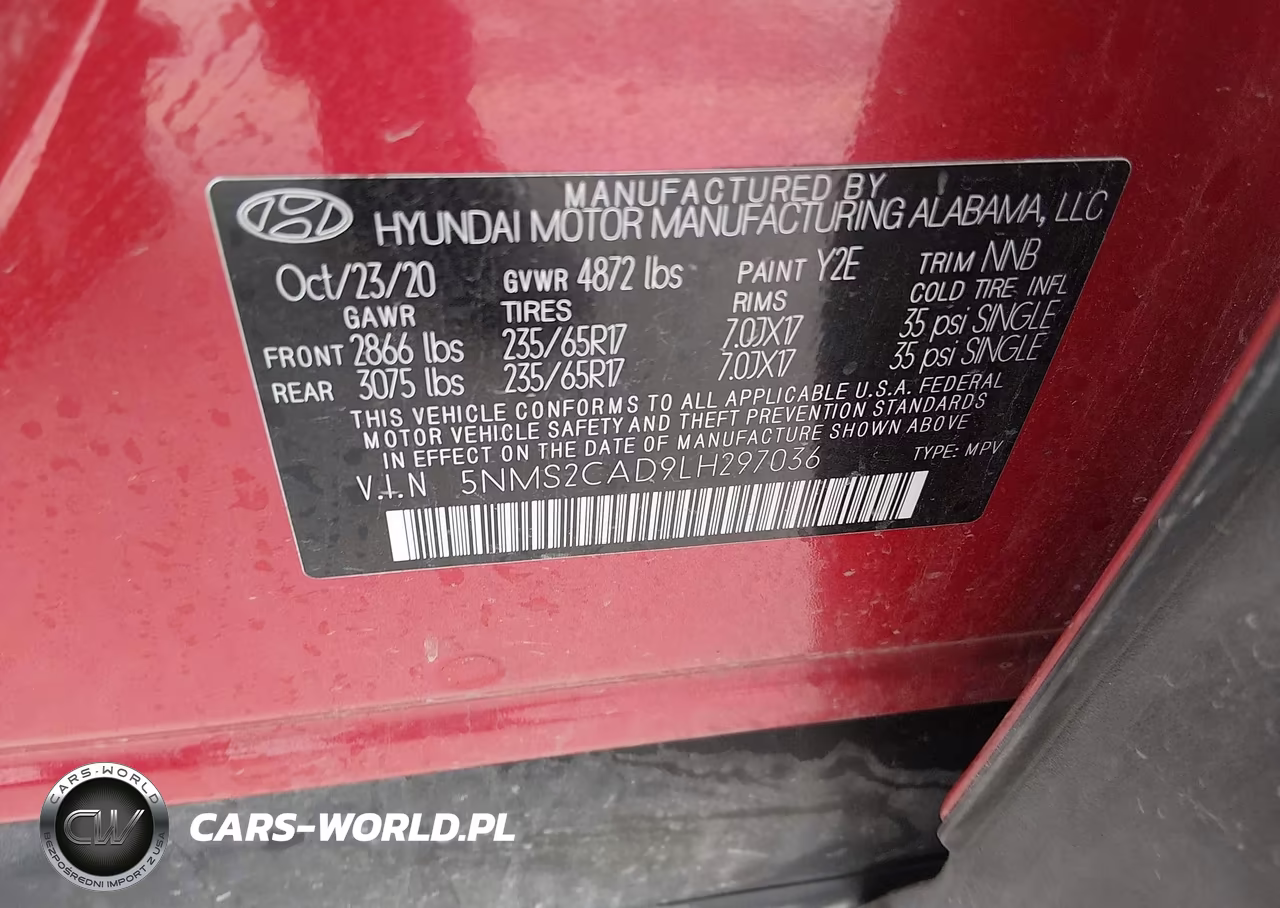 2020 Hyundai Santa Fe Se VIN:5NMS2CAD9LH297036 - 9