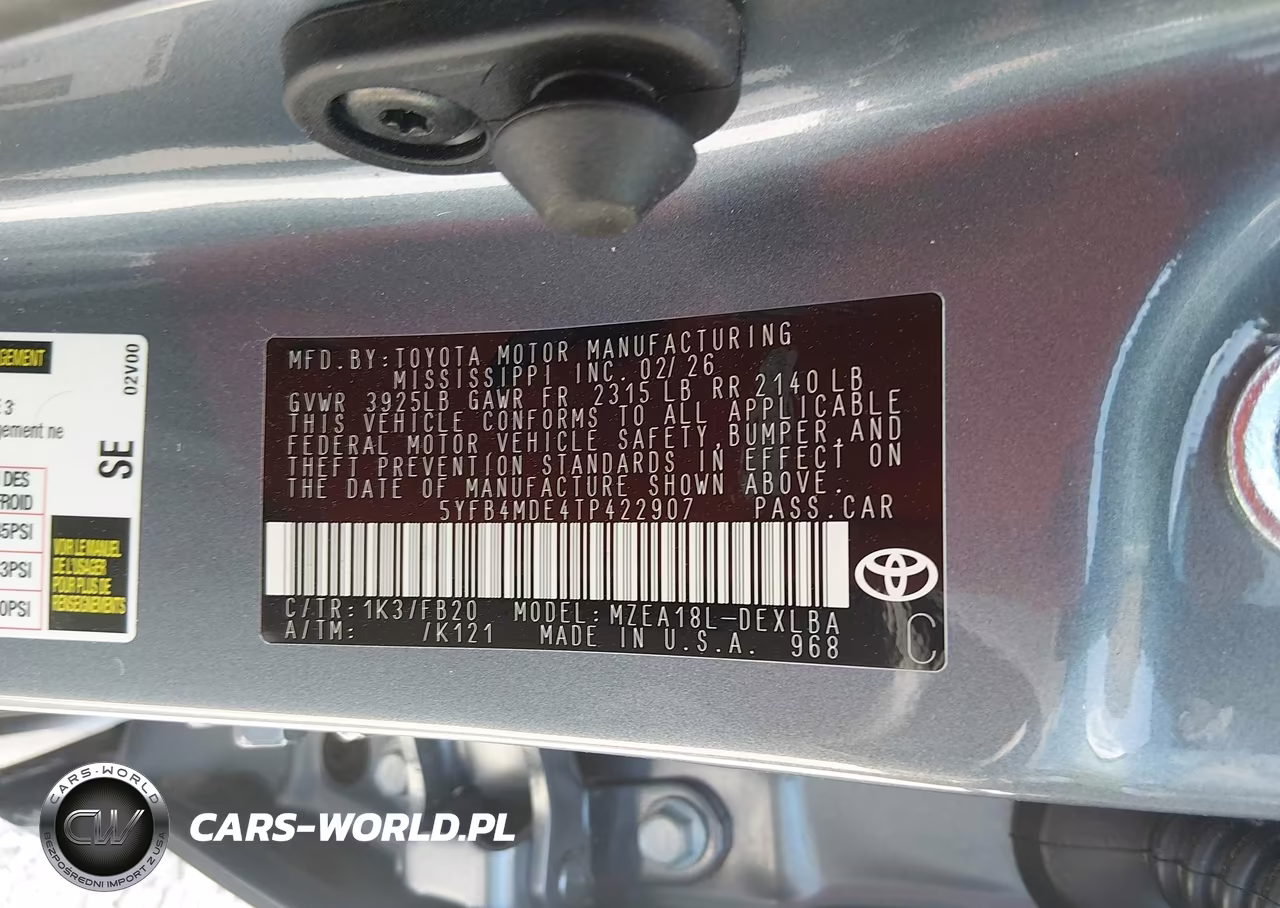 2026 Toyota Corolla Le VIN:5YFB4MDE4TP422907 - 9