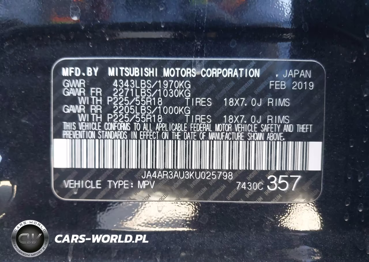 2019 Mitsubishi Outlander Sport 2.0 Le VIN:JA4AR3AU3KU025798 - 9