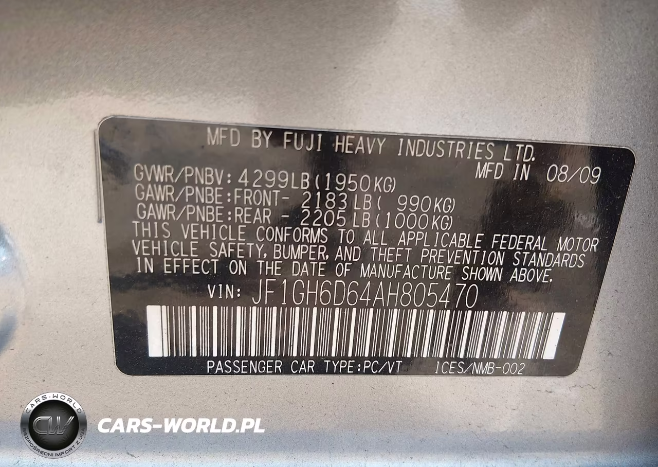 2010 Subaru Impreza Outback Sport VIN:JF1GH6D64AH805470 - 9