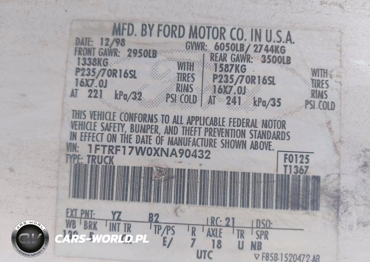 1999 Ford F-150 Lariat-Work Series-Xl-Xlt VIN:1FTRF17W0XNA90432 - 9