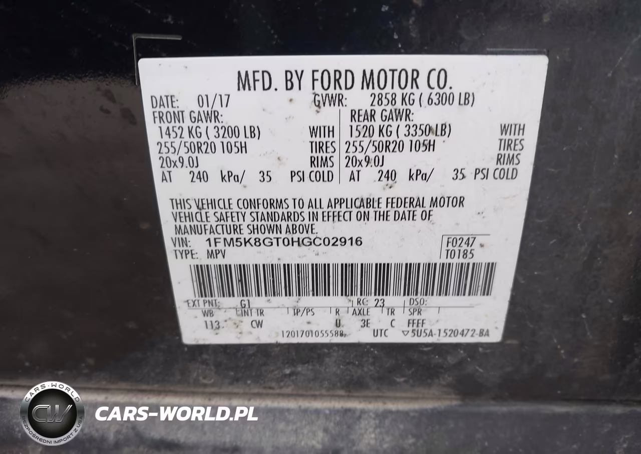 2017 Ford Explorer Sport VIN:1FM5K8GT0HGC02916 - 9
