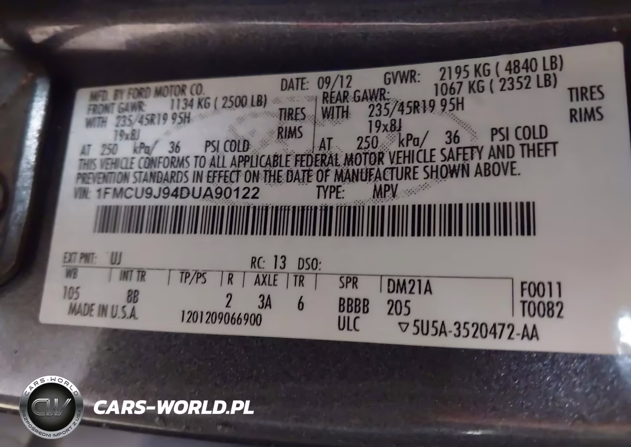 2013 Ford Escape Titanium VIN:1FMCU9J94DUA90122 - 9