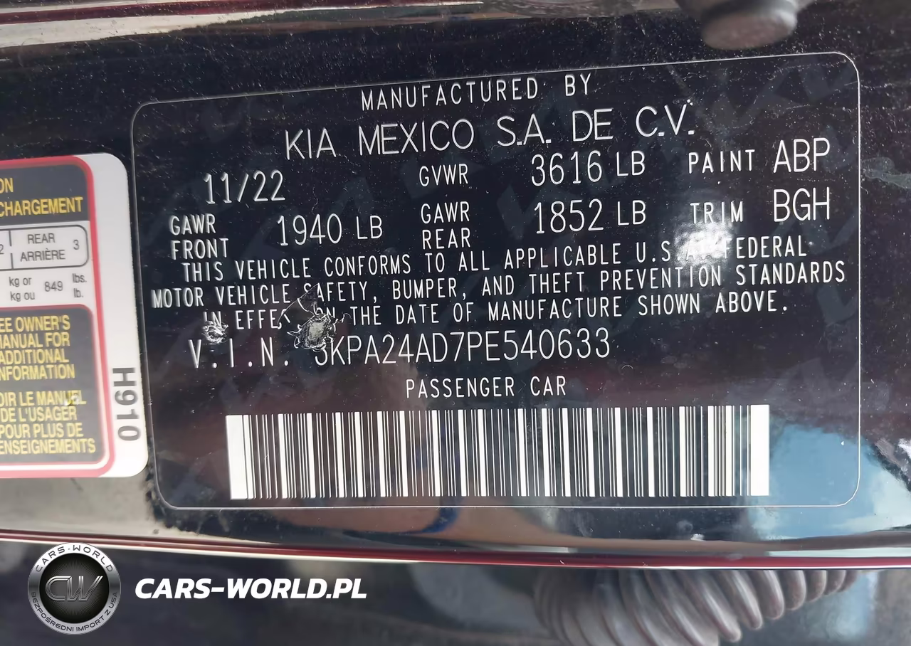 2023 Kia Rio S VIN:3KPA24AD7PE540633 - 9