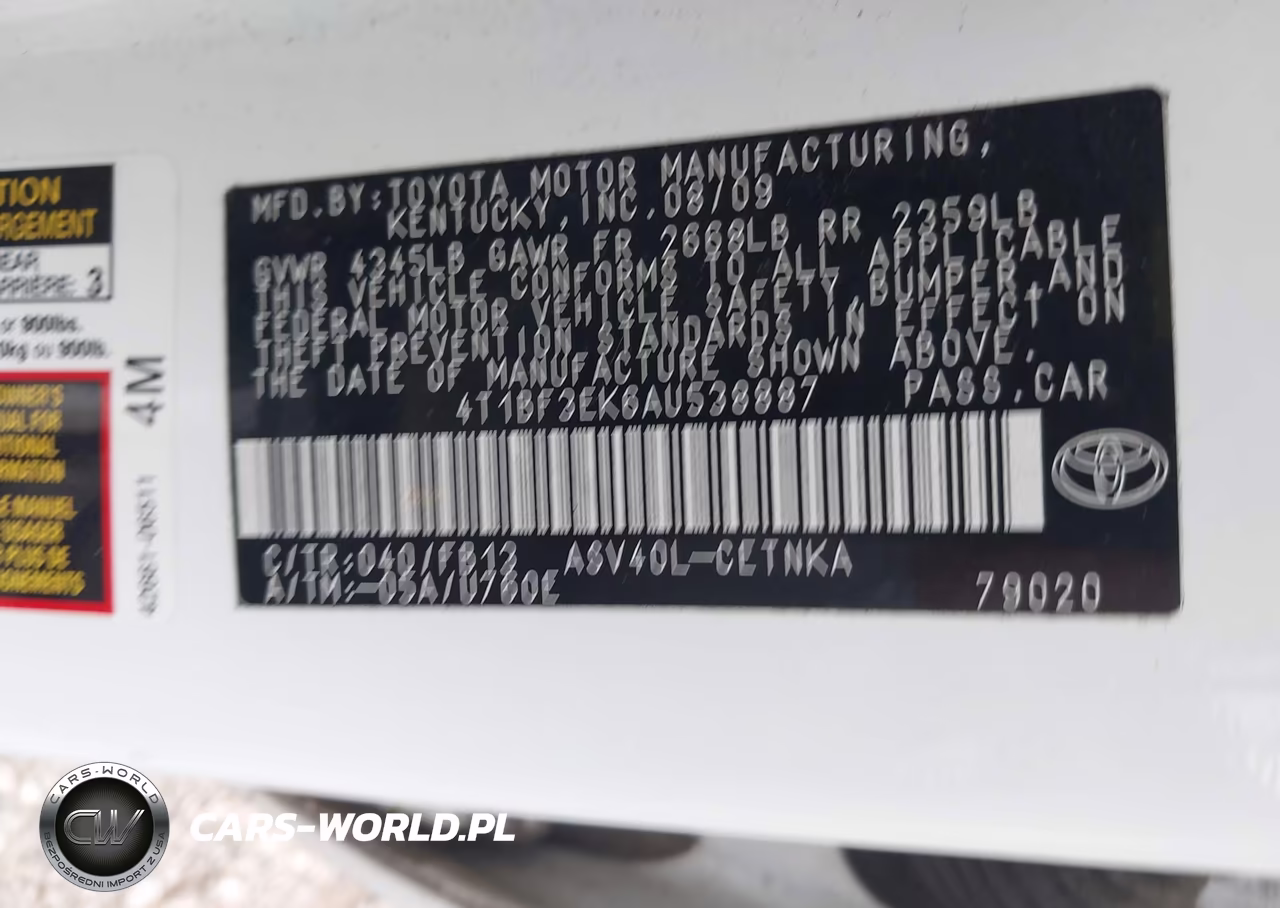 2010 Toyota Camry Le VIN:4T1BF3EK6AU538887 - 9