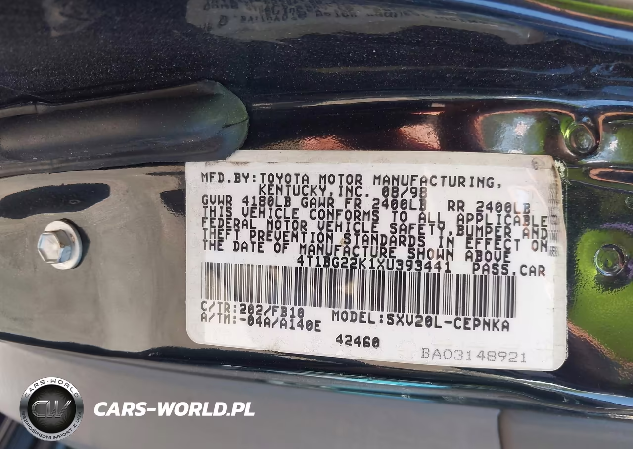 1999 Toyota Camry Le VIN:4T1BG22K1XU393441 - 9