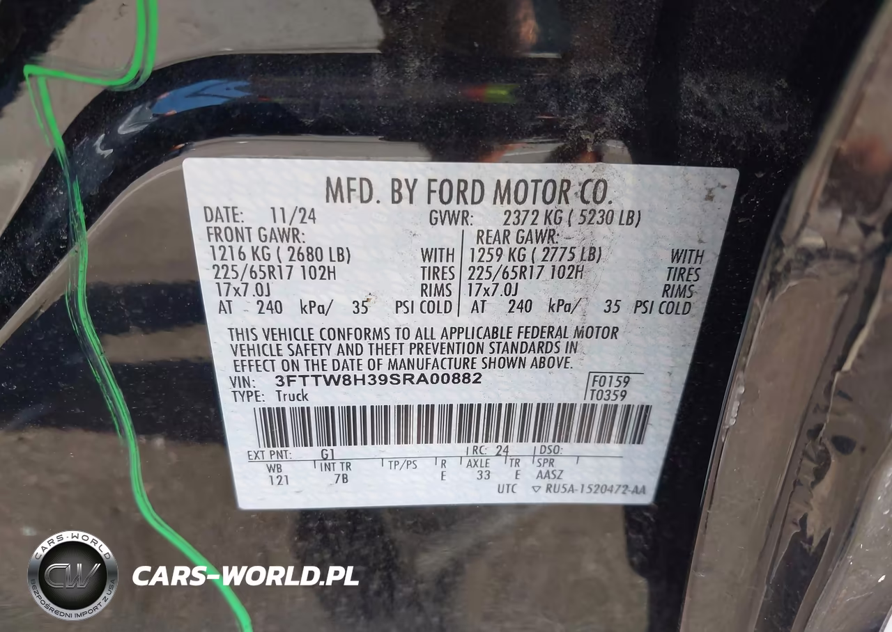 2025 Ford Maverick Xlt VIN:3FTTW8H39SRA00882 - 9