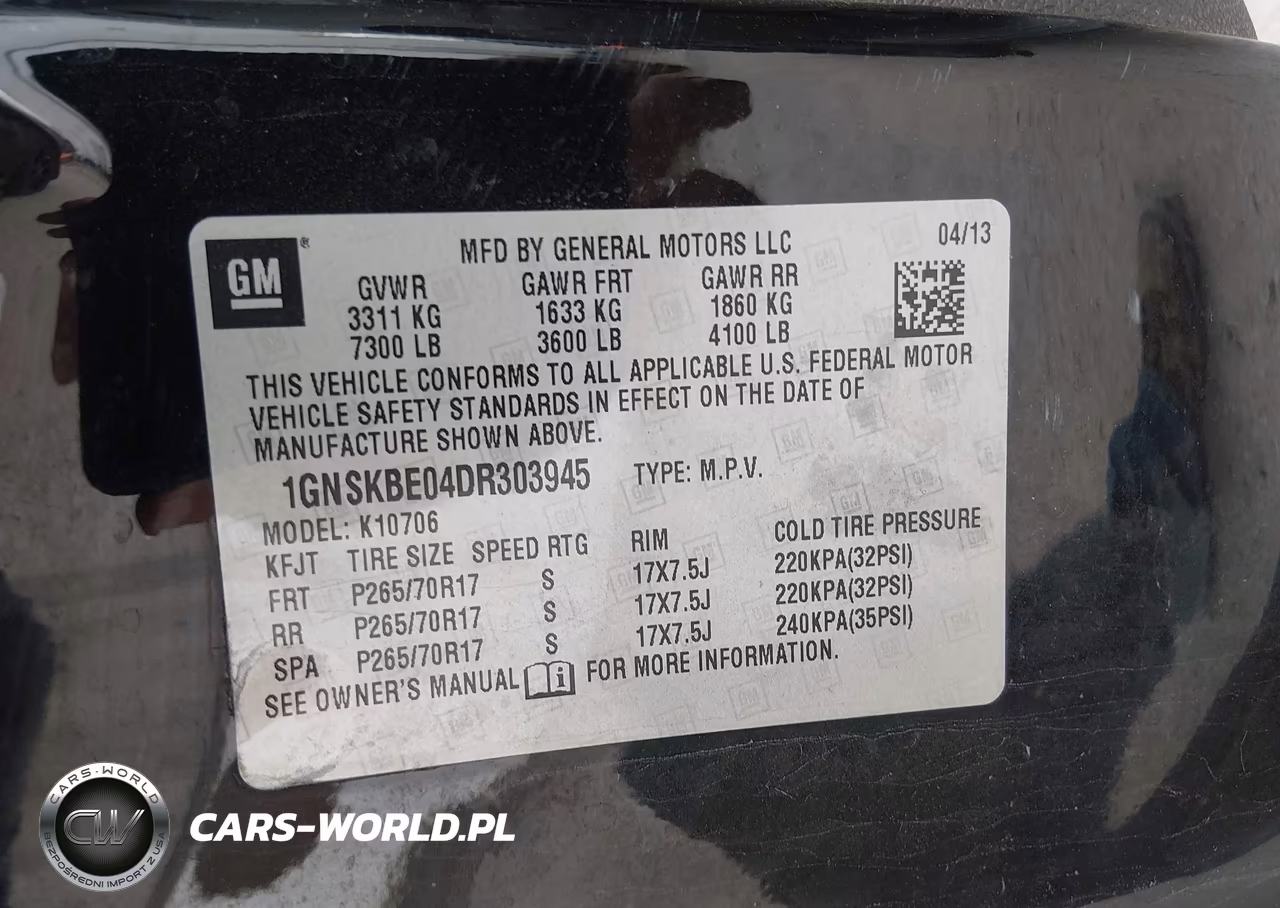 2013 Chevrolet Tahoe Lt VIN:1GNSKBE04DR303945 - 9