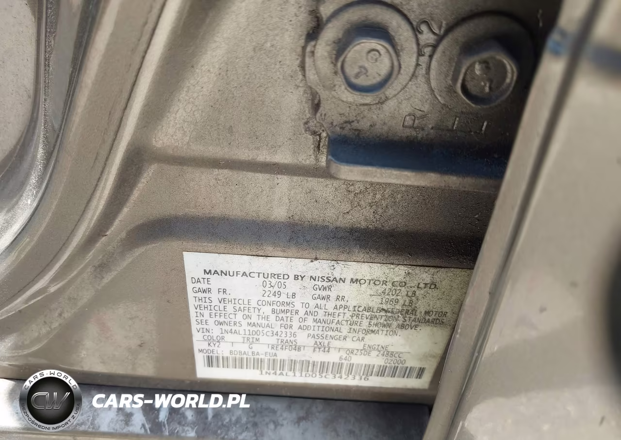 2005 Nissan Altima 2.5 S VIN:1N4AL11D05C342336 - 9