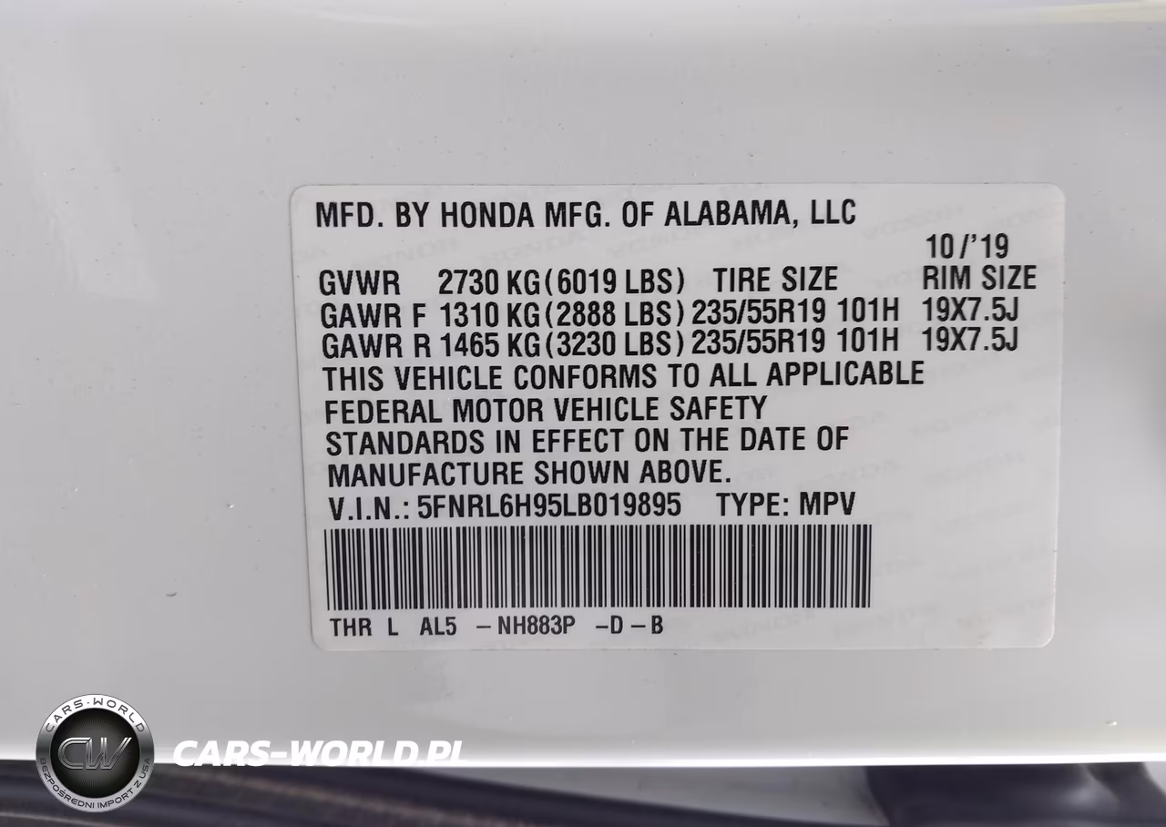 2020 Honda Odyssey Elite VIN:5FNRL6H95LB019895 - 9