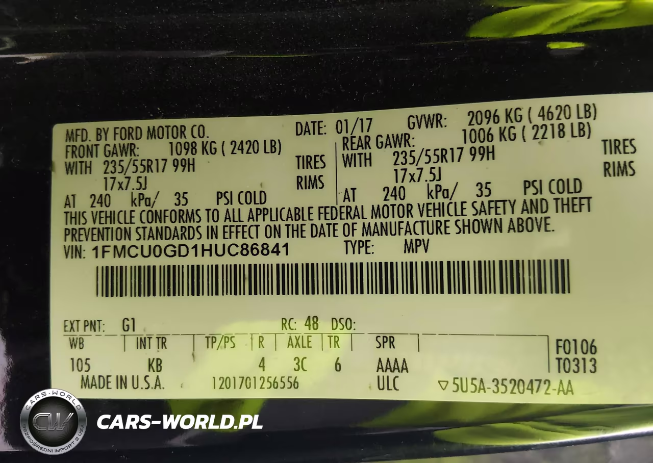 2017 Ford Escape Se VIN:1FMCU0GD1HUC86841 - 9