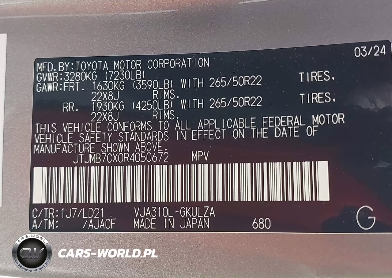 2024 Lexus Lx Lx 600 F Sport VIN:JTJMB7CX0R4050672 - 9