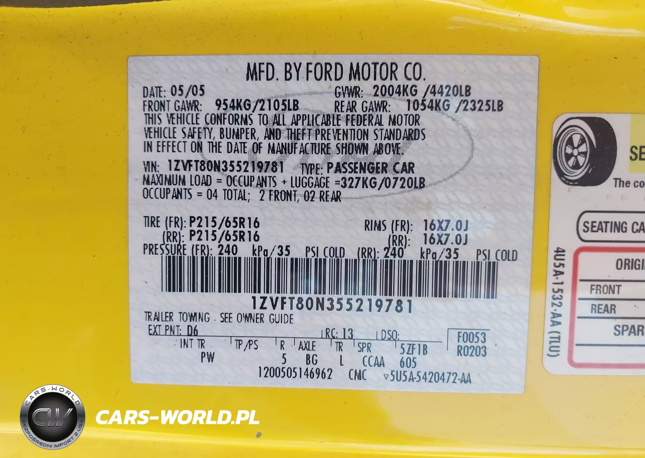 2005 Ford Mustang V6 Deluxe-V6 Premium VIN:1ZVFT80N355219781 - 9