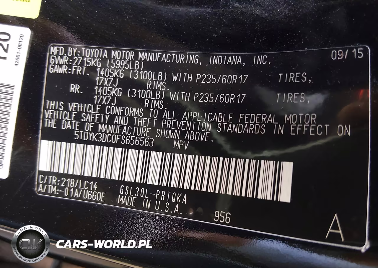 2015 Toyota Sienna Xle 8 Passenger VIN:5TDYK3DC0FS656563 - 9