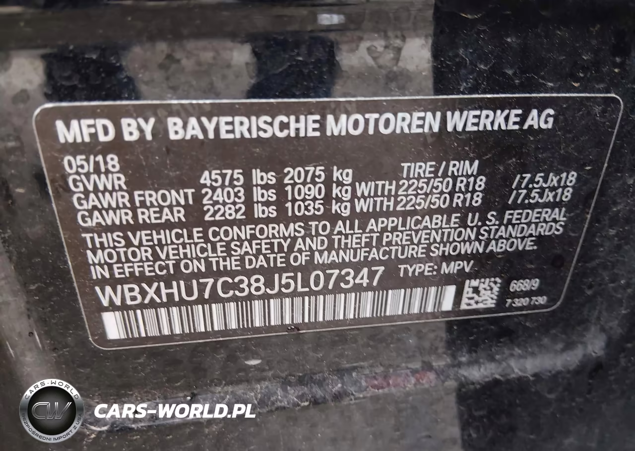 2018 BMW X1 Sdrive28I VIN:WBXHU7C38J5L07347 - 9