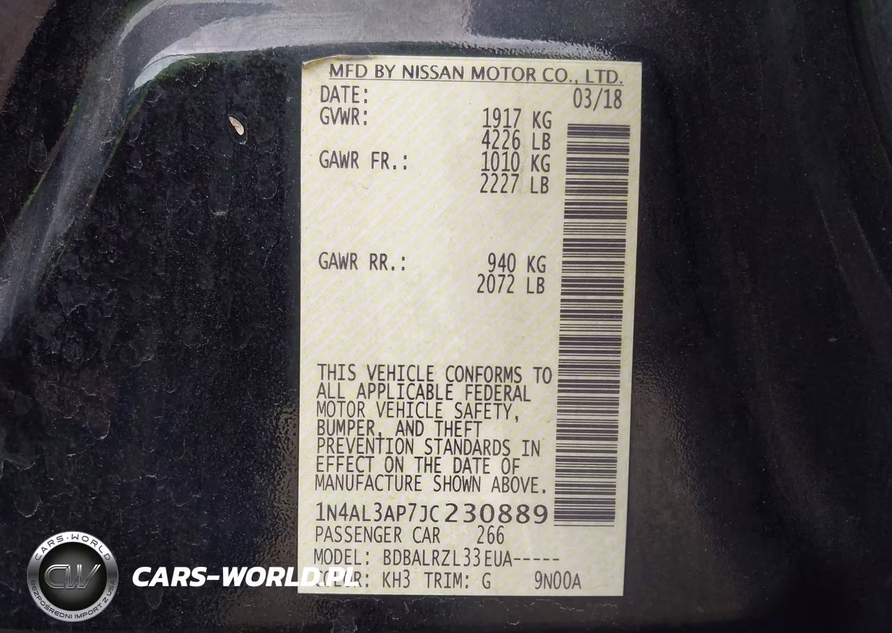 2018 Nissan Altima 2.5 Sl VIN:1N4AL3AP7JC230889 - 9