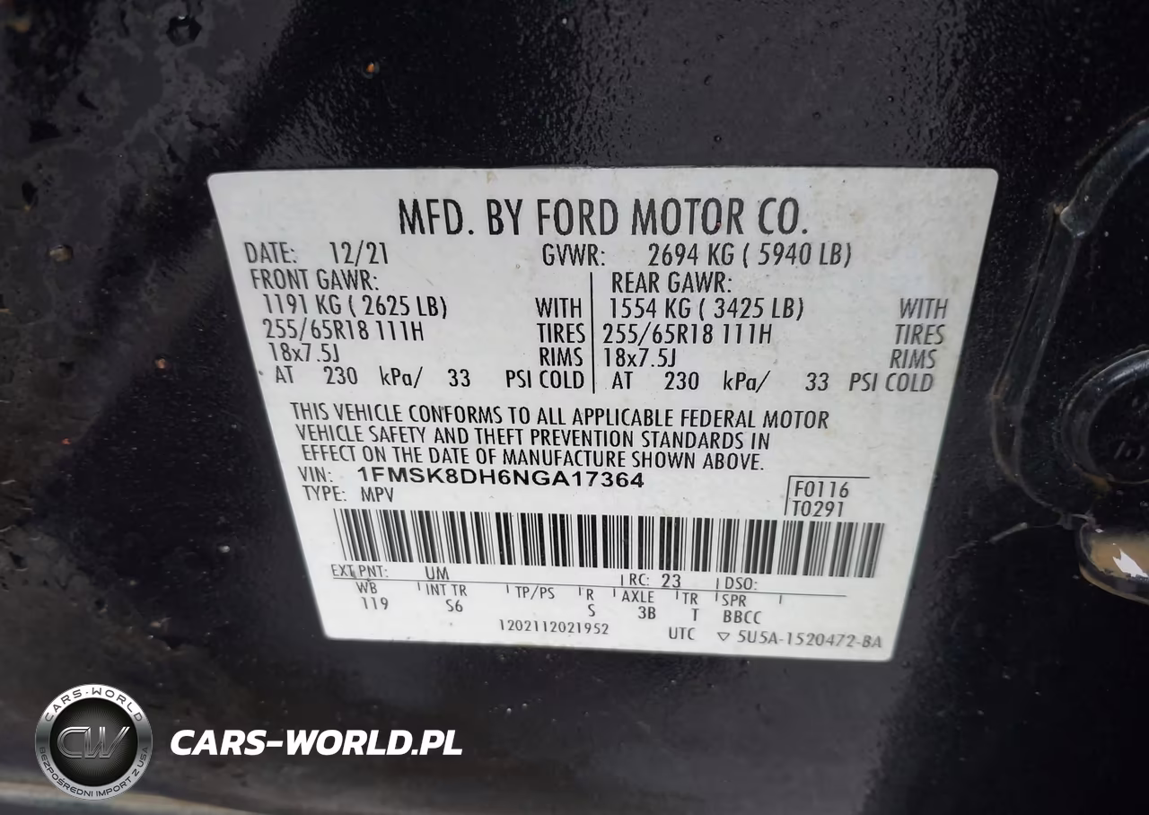2022 Ford Explorer Xlt VIN:1FMSK8DH6NGA17364 - 9