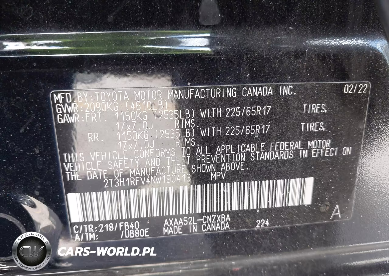 2022 Toyota Rav4 Le VIN:2T3H1RFV4NW190413 - 9