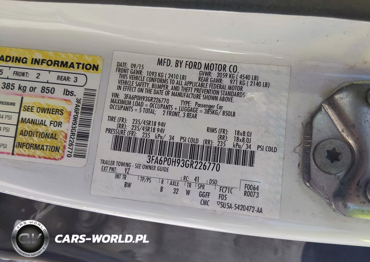 2016 Ford Fusion Se VIN:3FA6P0H93GR226770 - 9
