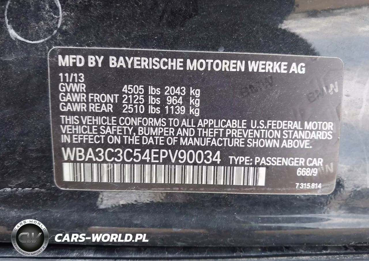2014 BMW 320I xDrive VIN:WBA3C3C54EPV90034 - 9