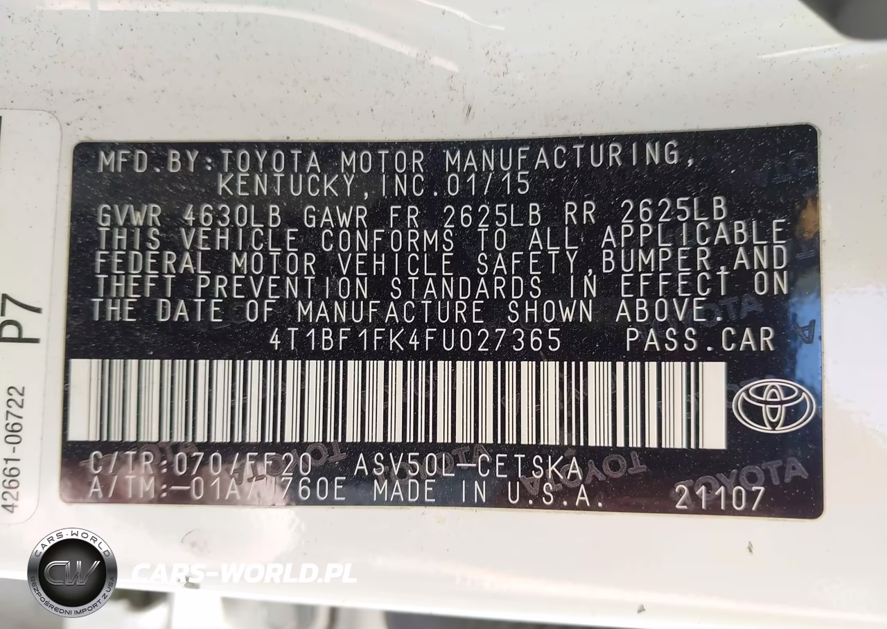 2015 Toyota Camry Se VIN:4T1BF1FK4FU027365 - 9