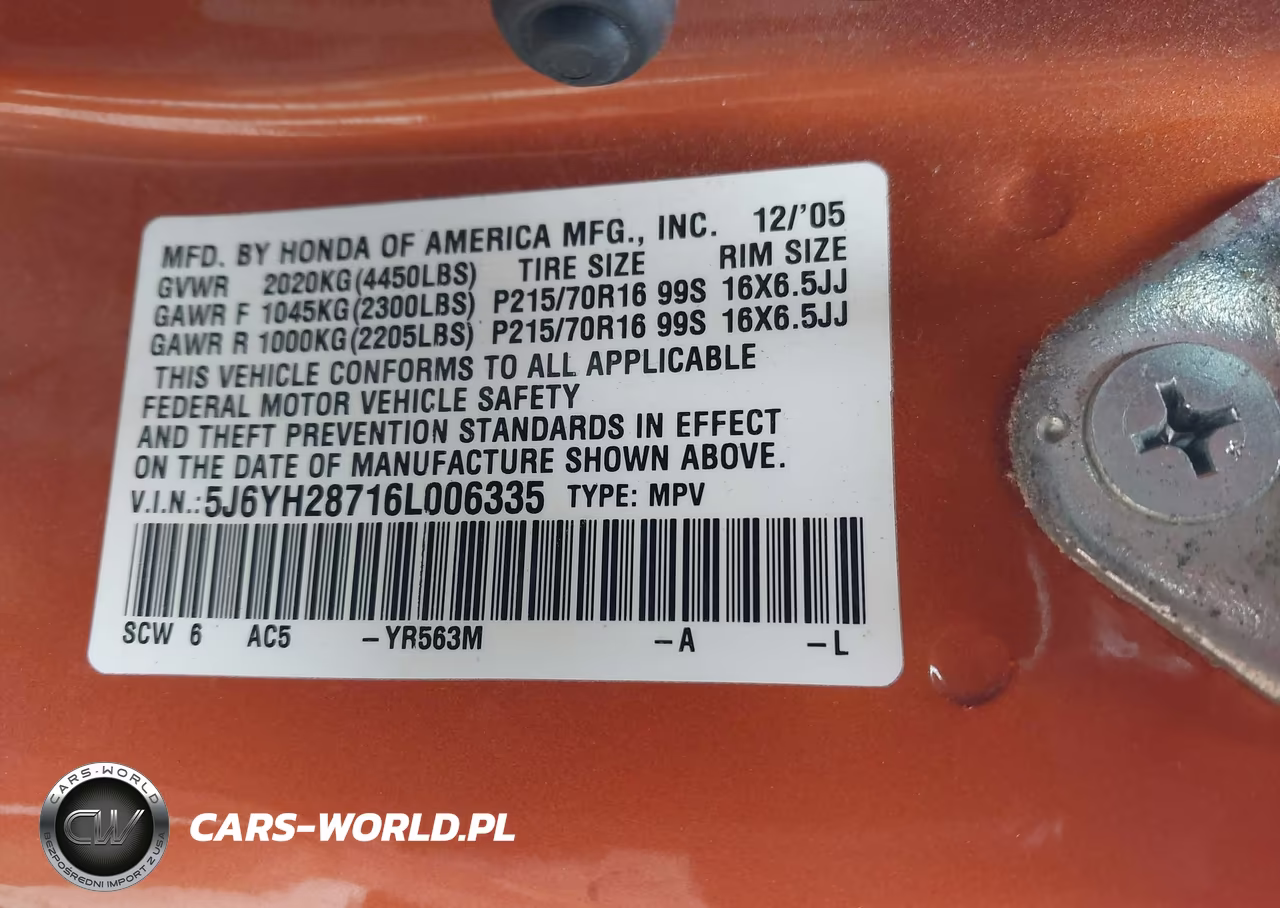 2006 Honda Element Ex-P VIN:5J6YH28716L006335 - 9